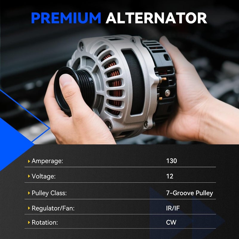 Hikevent 11390N Alternator Compatible with 2008-2012 Honda Accord, 2009-2014 Acura TSX L4 2.4L, 130Amp/12Volt Automotive Replace for: 104210-5890 31100-R40-A01 - Image 2